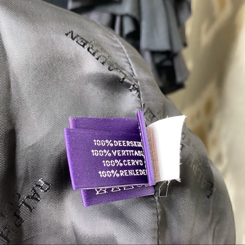 *Ralph Lauren Collection Vintage Fall 02 Runway Black Deerskin Utility Jacket - Picture 14 of 16